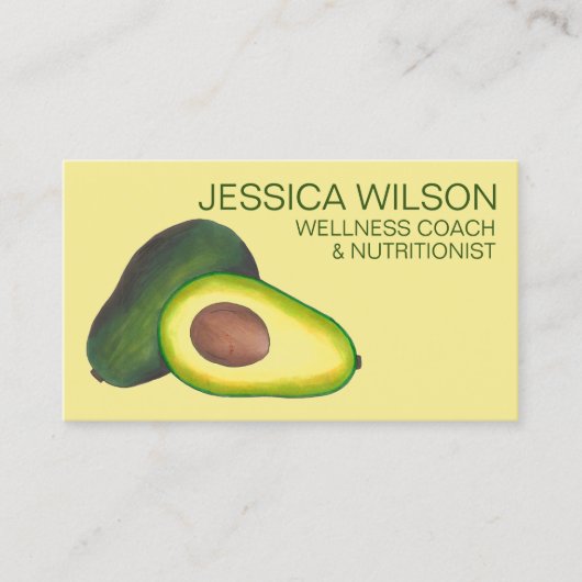 Carte De Visite California Avocado Végétarien Végétarien Chef Nutr (Devant)