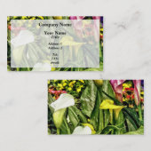 Carte De Visite Calla Lilies et Pensées (Devant / Derrière)