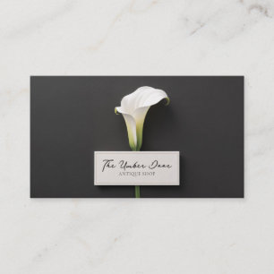 Carte De Visite Calla Lily Noir minimaliste moderne