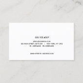 Carte De Visite Calliage de script de signature rouge rose gras (Dos)