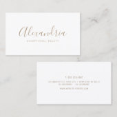 Carte De Visite Calliage de script manuscrit blanc simple (Devant / Derrière)