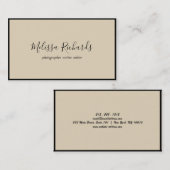 Carte De Visite Calliage de script manuscrit blanc simple (Devant / Derrière)