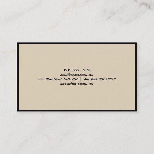 Carte De Visite Calliage de script manuscrit blanc simple (Dos)