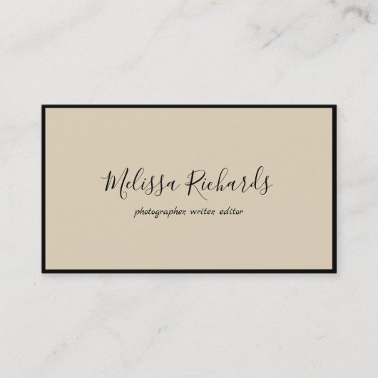 Carte De Visite Calliage de script manuscrit blanc simple (Devant)