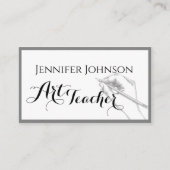 Carte De Visite Calligraphie Art Enseignant Simple Art (Devant)