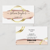 Carte De Visite Calligraphie art moderne blush rose trait affaires (Devant / Derrière)