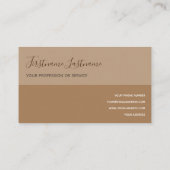 Carte De Visite Calligraphie brune à deux tons (Dos)