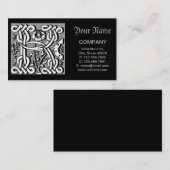 Carte De Visite calligraphie céleste gothique renaissance monogram (Devant / Derrière)