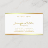 Carte De Visite Calligraphie Chic Script manuscrit Monogramme Or (Dos)