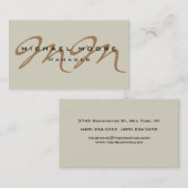 Carte De Visite Calligraphie classique Monogramme Pastel Couleur (Devant / Derrière)