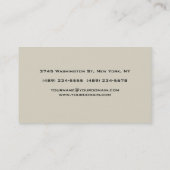 Carte De Visite Calligraphie classique Monogramme Pastel Couleur (Dos)