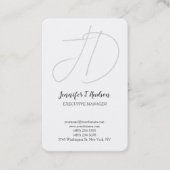 Carte De Visite Calligraphie classique tendance monogramme (Devant)