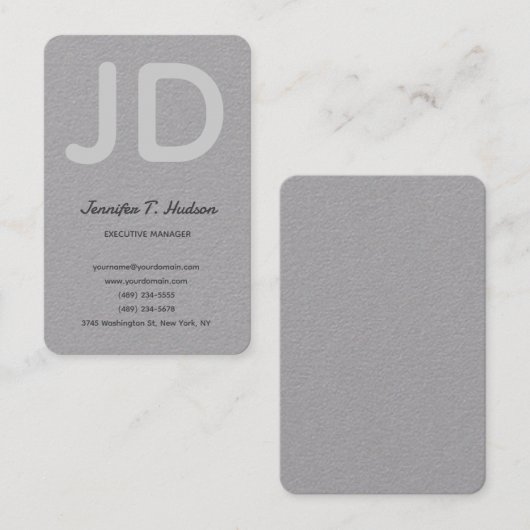 Carte De Visite Calligraphie classique tendance script monogramme  (Devant / Derrière)