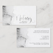 Carte De Visite Calligraphie d'aquarelle gris-notaire mobile (Devant / Derrière)