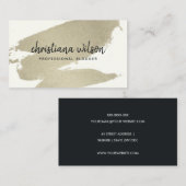 CARTE DE VISITE CALLIGRAPHIE DE GRÈVE NOIRE FOIL EN ARGENT ÉLÉGANT (Devant / Derrière)