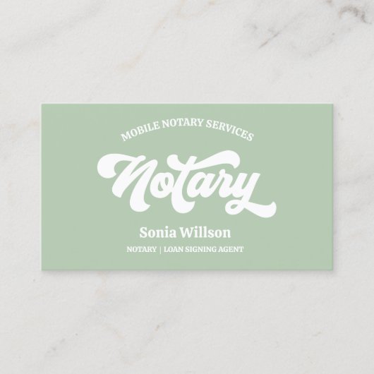 Carte De Visite Calligraphie de l'agent de signature du prêt notai (Devant)