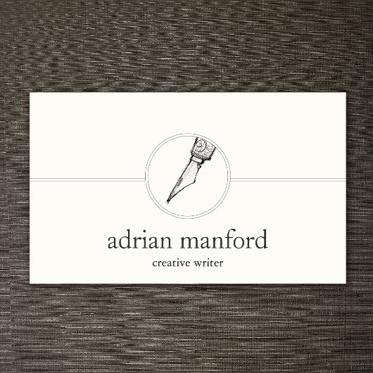 Carte De Visite Calligraphie de l'écrivain créatif Logo Nib