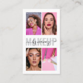 Carte De Visite Calligraphie de maquillage moderne Script Photo Co (Devant)