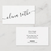 Carte De Visite Calligraphie de script, bus professionnel moderne  (Devant / Derrière)