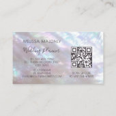 Carte De Visite Calligraphie de script de logo iridescent holograp (Dos)