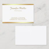 Carte De Visite Calligraphie De Script Doré manuscrite de bon goût (Devant / Derrière)