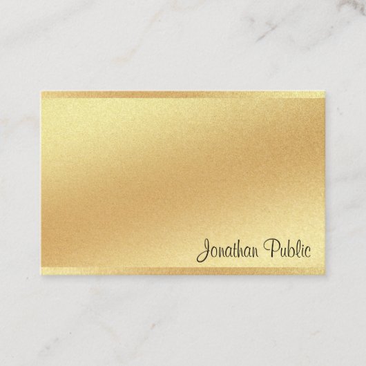 Carte De Visite Calligraphie de script en or Faux professionnel To (Devant)