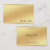 Carte De Visite Calligraphie de script en or Faux professionnel To (Devant / Derrière)