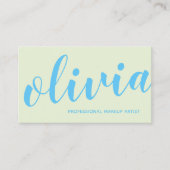 Carte De Visite Calligraphie de script manuscrite en bleu gras (Devant)