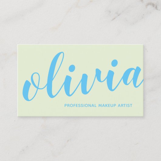 Carte De Visite Calligraphie de script manuscrite en bleu gras (Devant)