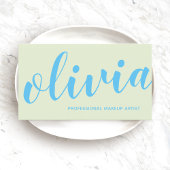 Carte De Visite Calligraphie de script manuscrite en bleu gras