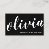 Carte De Visite Calligraphie de script manuscrite en noir gras (Devant)