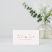 Carte De Visite Calligraphie de script manuscrite rose simple (Debout devant)