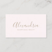 Carte De Visite Calligraphie de script manuscrite rose simple (Devant)