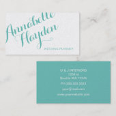 Carte De Visite Calligraphie de script manuscrite simple (Devant / Derrière)