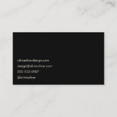 Carte De Visite Calligraphie de script noir minimal Élégant Modern (Dos)