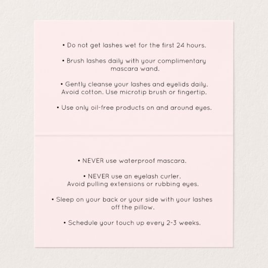 Carte De Visite Calligraphie de script rose Instruction de post-so (Intérieur déplié)