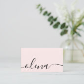 Carte De Visite Calligraphie de script rose vif tendance (Debout devant)