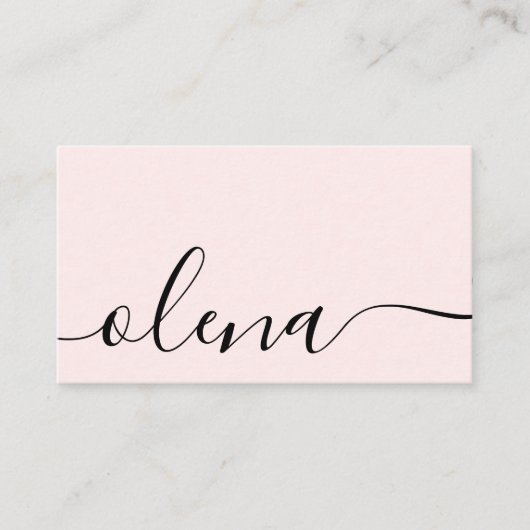 Carte De Visite Calligraphie de script rose vif tendance (Devant)