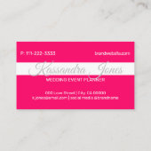 Carte De Visite Calligraphie du coeur rose vif de la fille blanche (Dos)