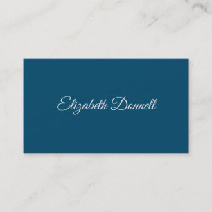 Carte De Visite Calligraphie Elegant Ocean Blue