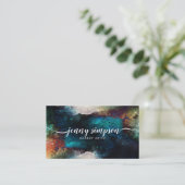 Carte De Visite Calligraphie élégante à l'aquarelle de beauté (Debout devant)