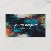 Carte De Visite Calligraphie élégante à l'aquarelle de beauté (Devant)