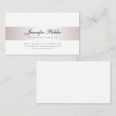 Carte De Visite Calligraphie élégante d'argent de Faux de (Devant / Derrière)