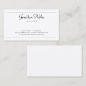 Carte De Visite Calligraphie élégante Moderne Professionnel Plain  (Devant / Derrière)