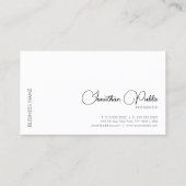 Carte De Visite Calligraphie Élégante Simple Professionnel Moderne (Dos)