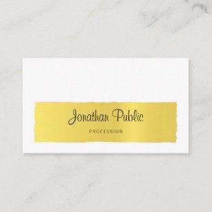 Carte De Visite Calligraphie élégante tendance dorée minimaliste