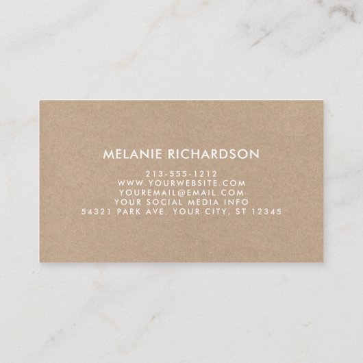 Carte De Visite Calligraphie Florale Bourgogne Mains De Style Kraf (Dos)