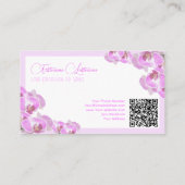 Carte De Visite Calligraphie florale mariage de la fleur d'orchidé (Dos)