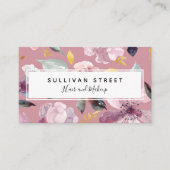 Carte De Visite Calligraphie florale rose (Devant)