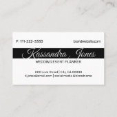 Carte De Visite Calligraphie Forme cardiaque Initiales en noir et (Dos)